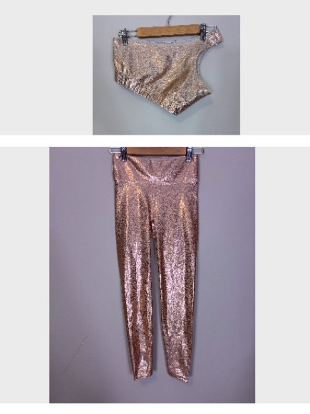 Heroine Sport Metallic Y Blush Sports Bra and Marvel Leggings Set Small